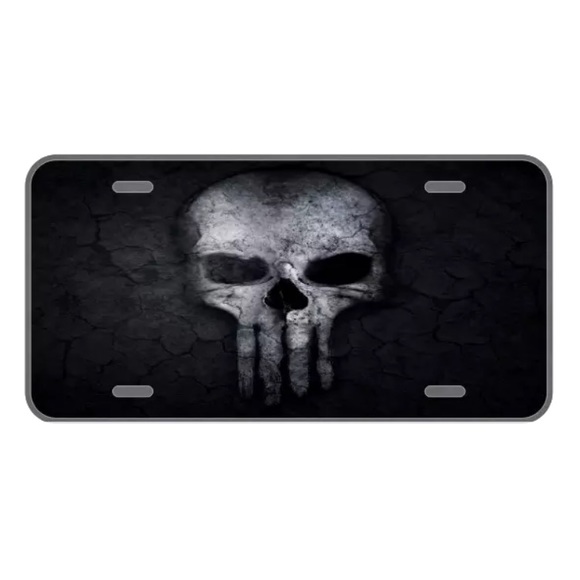 Custom license plate with the punisher type skull - Picture 1 of 1